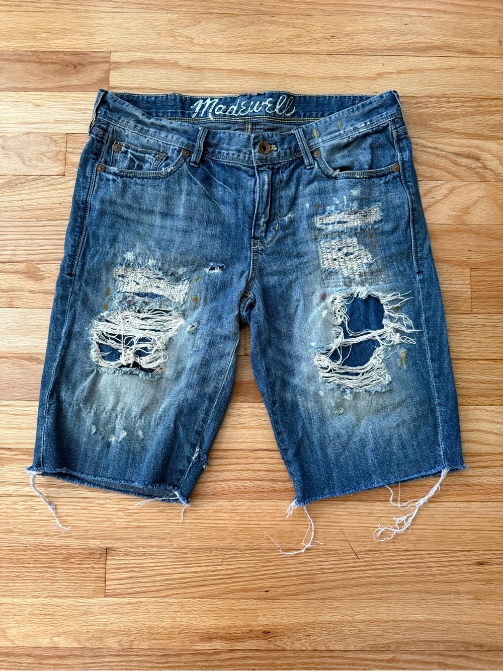 Madewell Vintage Distressed Bermuda Shorts 28